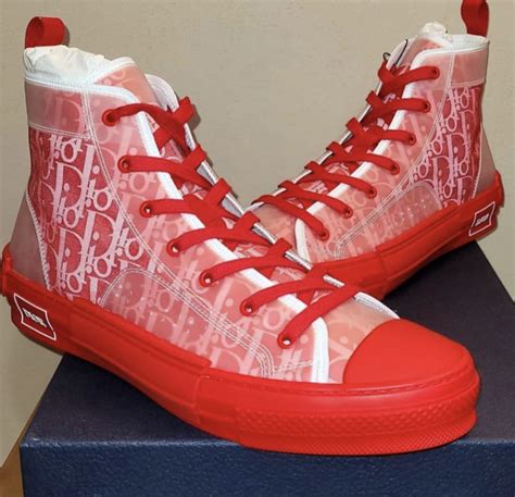 christian Dior red sneakers